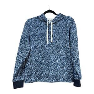 J. Crew Hoodie Women Small Blue Floral